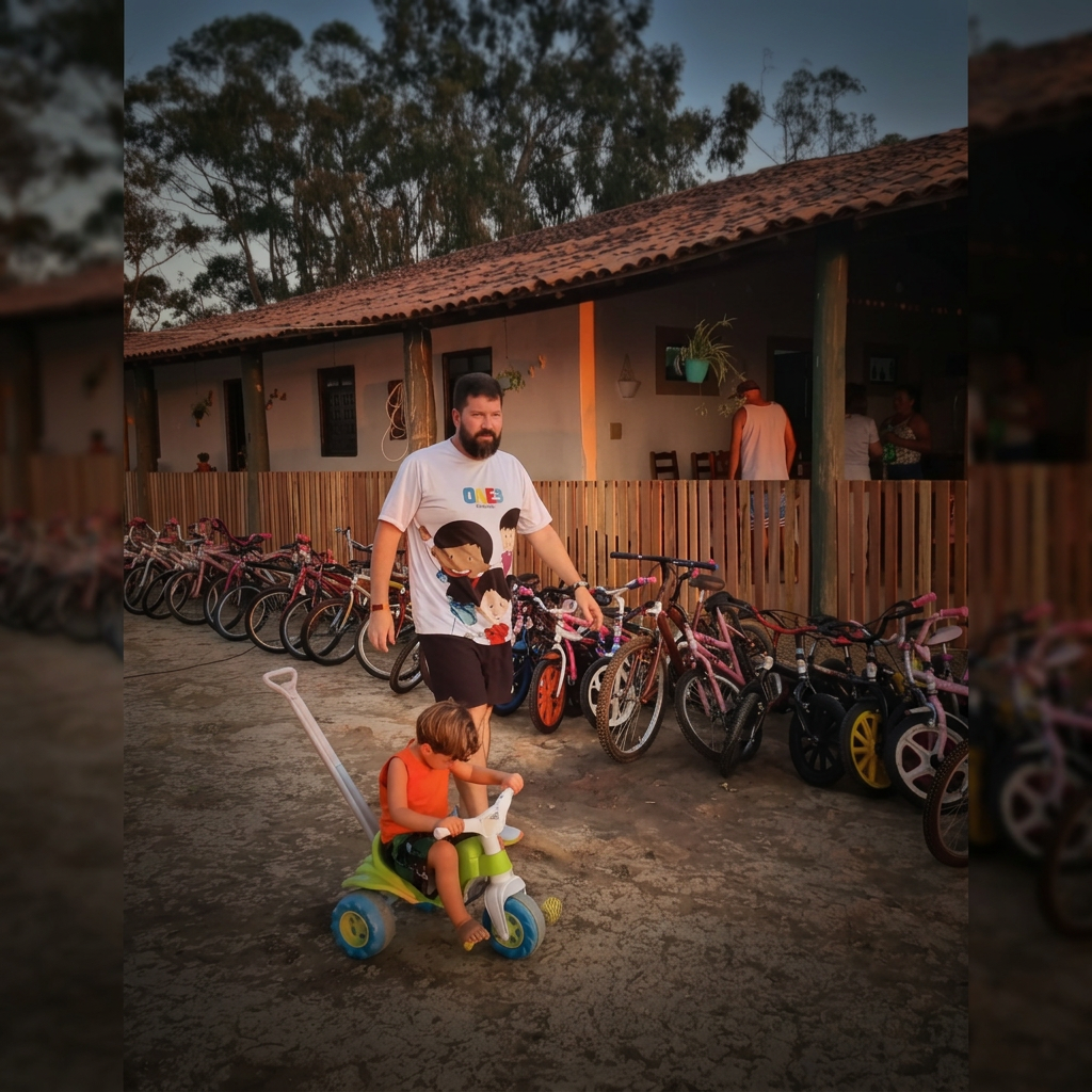 Entrega de bicicletas na comunidade